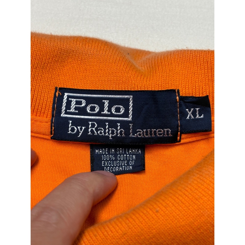 Polo Ralph Lauren Mens Orange Polo Shirt XL Embroidered Pony Logo Short Sleeve - Picture 3 of 6